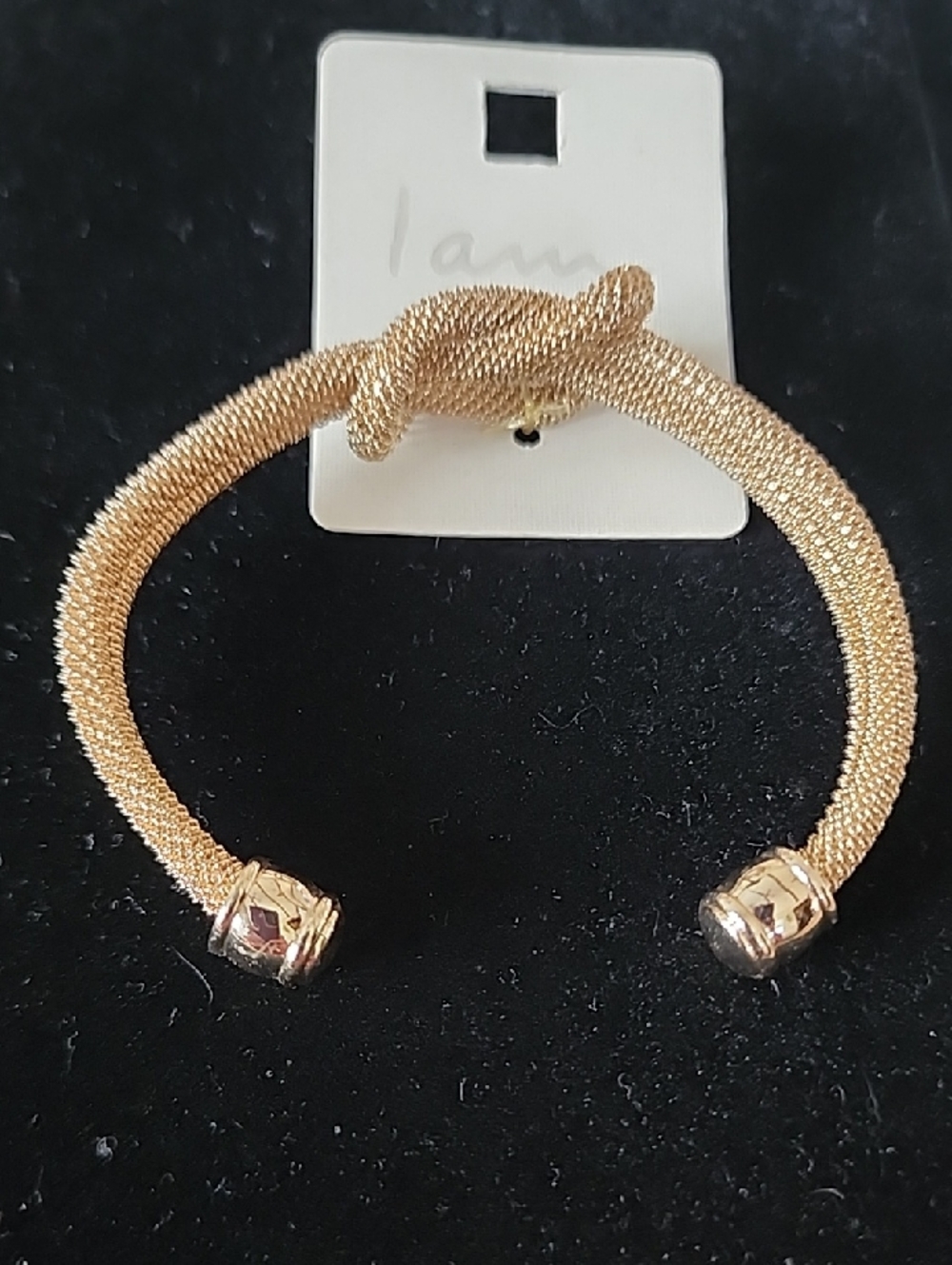 Gold-Tone Knot Mesh Cuff Bracelet - Gold